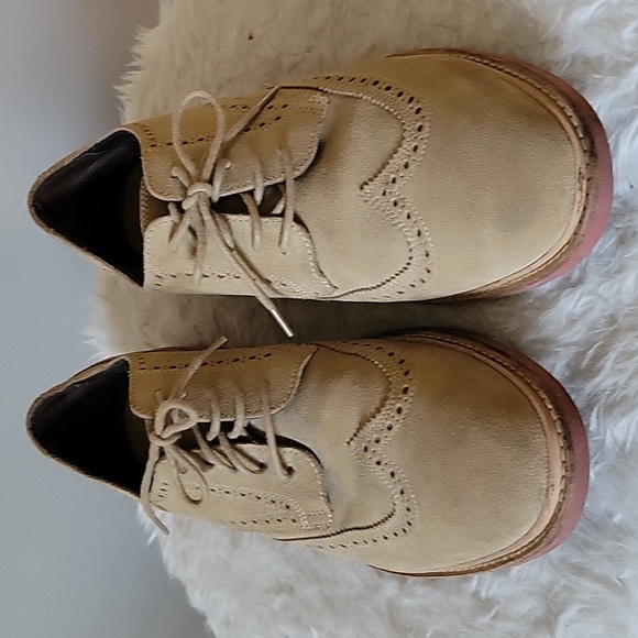 Cole Haan Tan Suede Oxfords - Picture 2 of 12